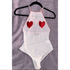 Sheer bodysuit halter